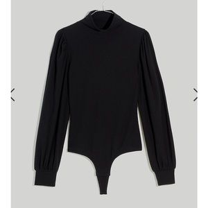 NWT Madewell Ribbed Puff Sleeve Turtleneck Body Suit